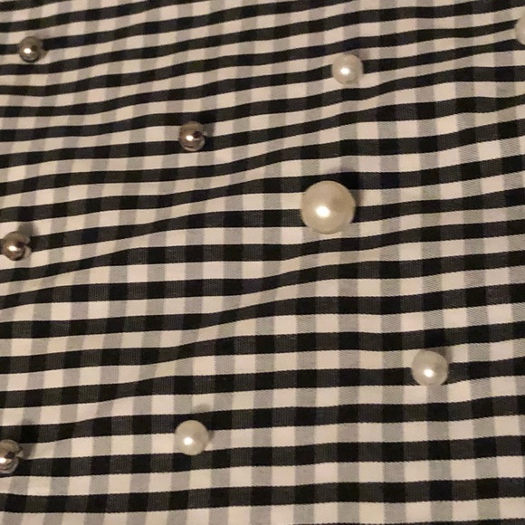 Feminine Gingham Blouse With Bling - Picture 3 of 7